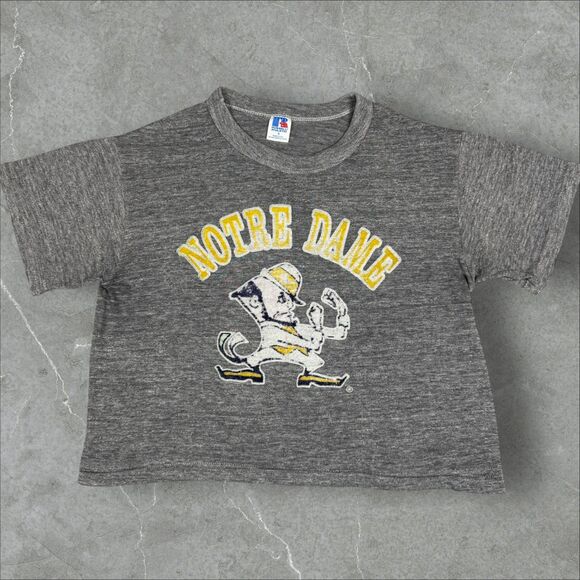 Russell Athletic Tops - True Vintage 70's Russell Athletic Notre Dame Fighting Irish Crop Top USA -Small